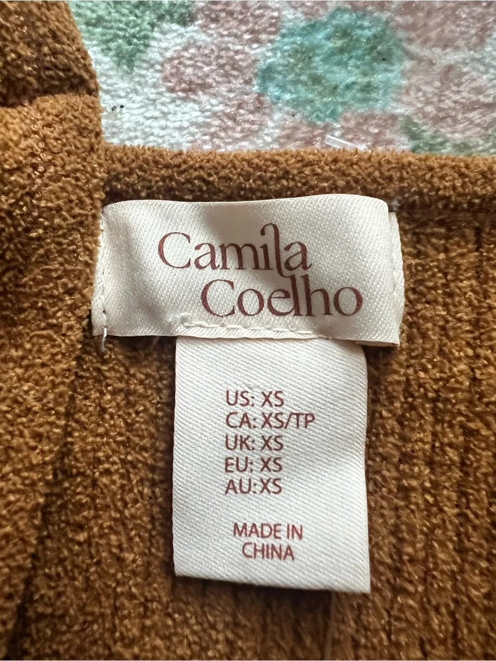 Camila Coelho ribbed sweater tank maxi dress XS Brown Tan Camel